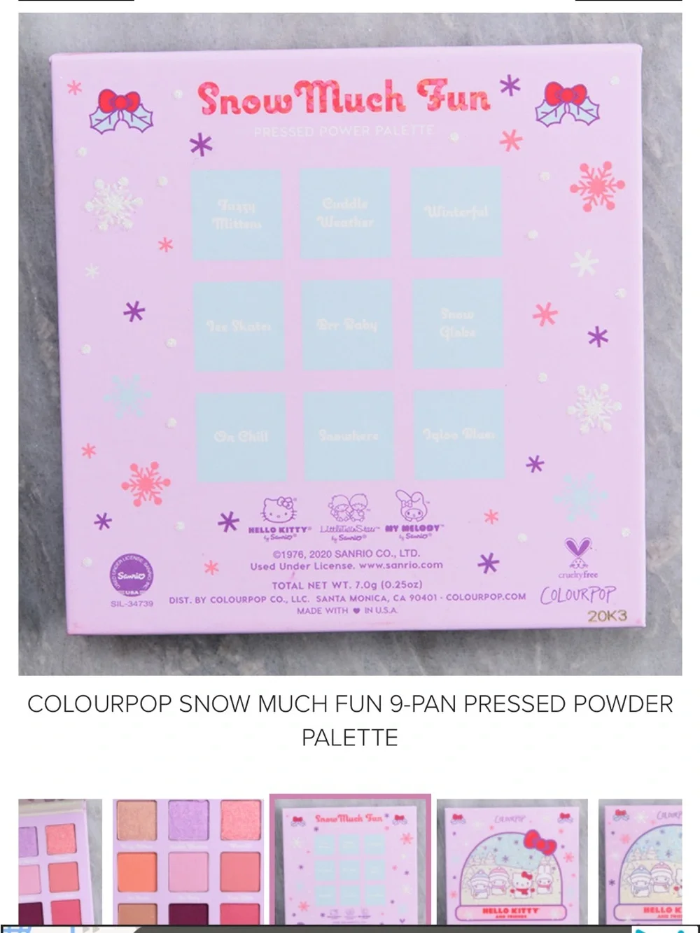 🆕❄️ ‘Snow Much Fun’ Palette - Hello Kitty x Colourpop - Eyeshadow Palette
